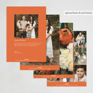 This is a ochre holiday photo cards with standard by Wendy Keller called pomegranate printing on signature in grand