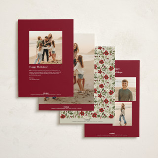 This is a snow holiday photo cards with standard by Everett Paper Goods called ornament branch printing on signature in grand