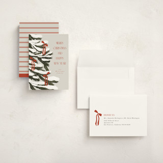 This is a berry holiday photo cards with standard by Maja Cunningham called christmas tree printing on signature in grand