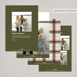 This is a toasted almond holiday photo cards with standard by Kate Ahn called simple sprig printing on signature in grand
