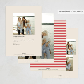 This is a caramel holiday photo cards with standard by Teju Reval called nutcracker tree printing on signature in grand