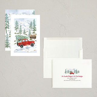 This is a cardinal holiday photo cards with standard by Paper Sun Studio called rocky road christmas printing on signature in grand
