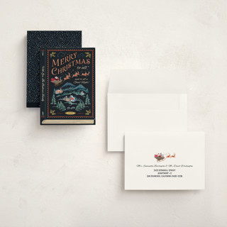 This is a coal holiday photo cards with standard by Paper Sun Studio called the night before christmas printing on signature in grand