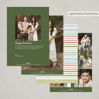This is a fruitcake holiday photo cards with standard by Pixel and Hank called peace love cheer printing on signature in grand