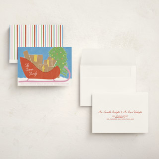 This is a sprinkles holiday photo cards with standard by Inkblot Design called sleigh landing printing on signature in grand