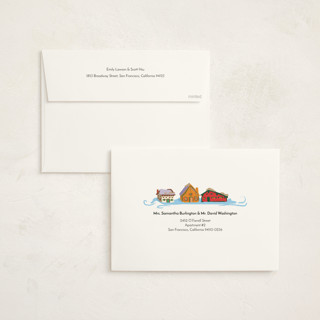 This is a glacier holiday photo cards with standard by Jess Franks called cozy winter village printing on signature in grand