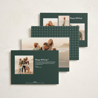 This is a sage holiday photo cards with standard by Cleghorn Creative called sweet holiday note printing on signature in grand
