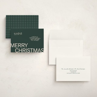 This is a sage holiday photo cards with standard by Cleghorn Creative called sweet holiday note printing on signature in grand