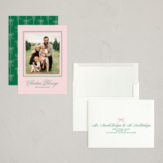 This is a prep holiday photo cards with standard by Annie Shapiro called glenbrook printing on recycled smooth signature in grand
