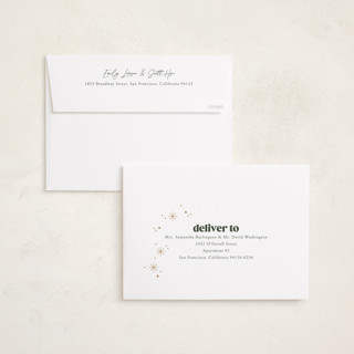 This is a pine holiday photo cards with standard by Robert and Stella called our merry mayhem printing on recycled smooth signature in grand