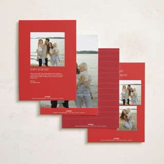 This is a holly berry holiday photo cards with standard by Julie Murray called decking new halls printing on recycled smooth signature in grand