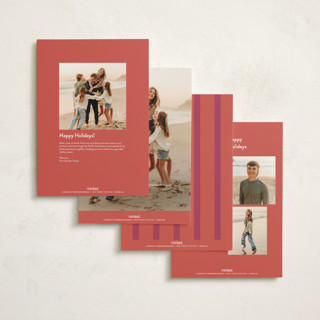 This is a berry holiday photo cards with standard by Louise Kay called raising the bar printing on signature in grand