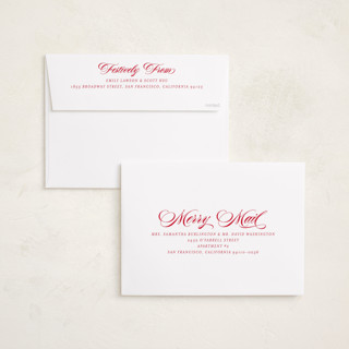 This is a poinsettia holiday photo cards with standard by Owl and Toad called bright frame printing on recycled smooth signature in grand