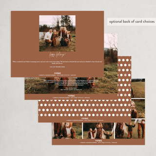 This is a maple holiday photo cards with standard by Yaling Hou Suzuki called leaping printing on recycled smooth signature in grand