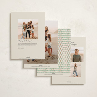 This is a pine holiday photo cards with standard by letterfix called scallop trim printing on recycled smooth signature in grand