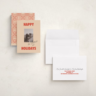 This is a candy apple holiday photo cards with standard by Studio Suku called the jolly type printing on recycled smooth signature in grand