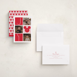 This is a rose holiday photo cards with standard by Hudson meet Rose called disney's joyful mickey printing on recycled smooth signature in grand