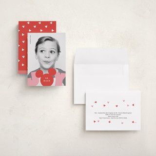 This is a cranberry holiday photo cards with standard by Lori Wemple called disney holiday joy printing on recycled smooth signature in grand