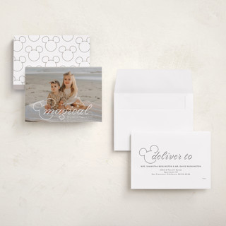 This is a snow holiday photo cards with standard by Emily Betts called magical printing on signature in grand