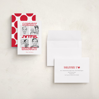 This is a holly berry holiday photo cards with standard by AK Graphics called disney's mickey quad squad printing on recycled smooth signature in grand