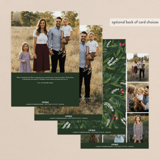 This is a poinsettia holiday photo cards with standard by Ana Sharpe called brightest wishes printing on signature in grand