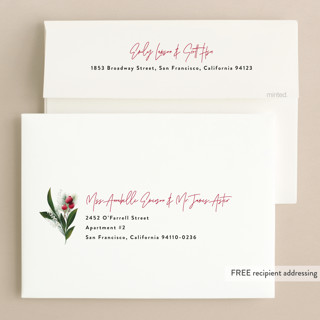 This is a poinsettia holiday photo cards with standard by Ana Sharpe called brightest wishes printing on signature in grand