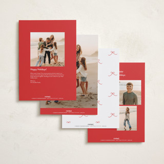 This is a holly holiday photo cards with standard by Phrosné Barwood called little cute bow printing on recycled smooth signature in grand