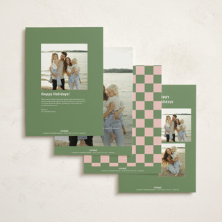 This is a elf holiday photo cards with standard by Olivia Kanaley Inman called year of cheer printing on signature in grand