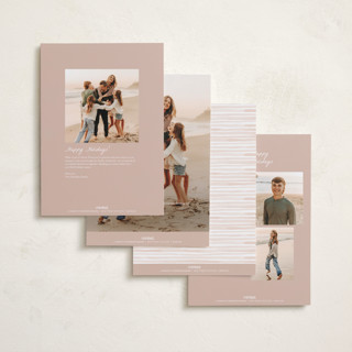 This is a blush holiday photo cards with standard by Alethea and Ruth called painted frame edge printing on recycled smooth signature in grand