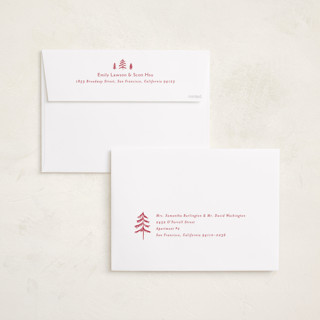 This is a poinsettia holiday photo cards with standard by Amy Kross called emblem printing on recycled smooth signature in grand