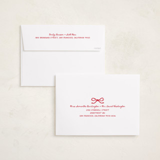 This is a candied apple holiday photo cards with standard by Kelly Watkins called mini bow printing on signature in grand