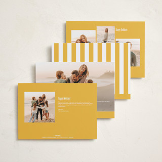 This is a maize holiday photo cards with standard by Wildfield Paper Co called happy holidays! printing on signature in grand