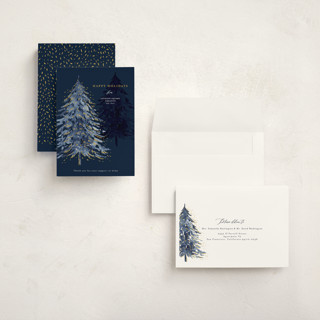 This is a midnight holiday photo cards with standard by frau brandt called midnight tree printing on signature in grand