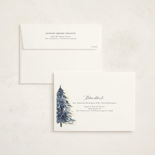 This is a midnight holiday photo cards with standard by frau brandt called midnight tree printing on signature in grand