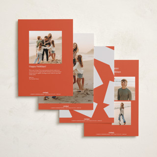 This is a persimmon holiday photo cards with standard by Sumak Studio called boxed printing on recycled smooth signature in grand