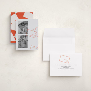 This is a persimmon holiday photo cards with standard by Sumak Studio called boxed printing on recycled smooth signature in grand