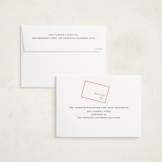 This is a persimmon holiday photo cards with standard by Sumak Studio called boxed printing on recycled smooth signature in grand