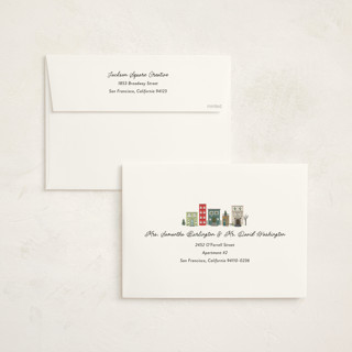 This is a north pole holiday photo cards with standard by Heather Schertzer called village printing on signature in grand