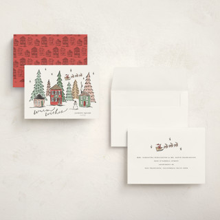 This is a festive holiday photo cards with standard by Erin German called winter scene printing on signature in grand