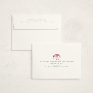 This is a peony holiday photo cards with standard by Chris Griffith called holiday bow tree printing on signature in grand