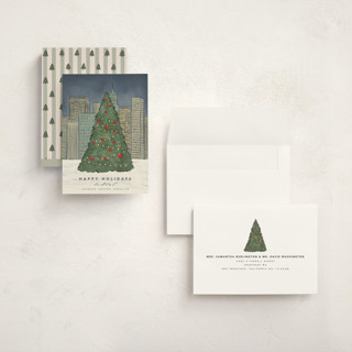 This is a winter holiday photo cards with standard by Creo Study called downtown holiday printing on signature in grand