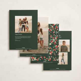 This is a forest holiday photo cards with standard by Jackie Crawford called ribbon bouquet printing on signature in grand