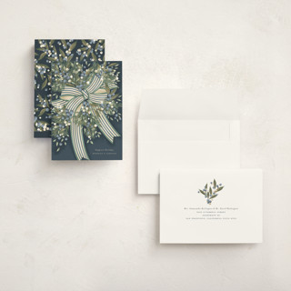 This is a frost holiday photo cards with standard by Jackie Crawford called ribbon bouquet printing on signature in grand