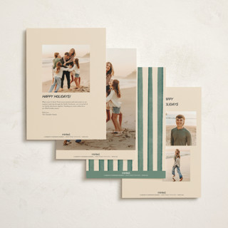 This is a pine needle holiday photo cards with standard by Creo Study called vintage ski season printing on signature in grand