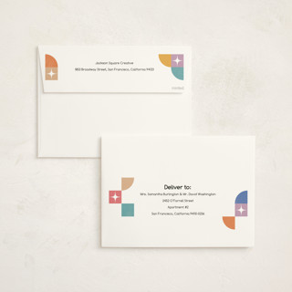 This is a champagne holiday photo cards with standard by Igor called joyful geometry printing on signature in grand