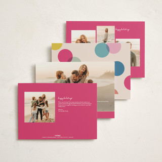 This is a rainbow holiday photo cards with standard by Morgan Kendall called confetti printing on signature in grand