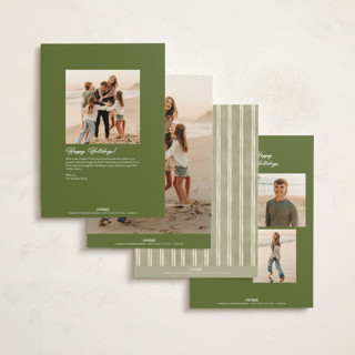 This is a pine holiday photo cards with standard by Creo Study called preppy gratitude printing on signature in grand