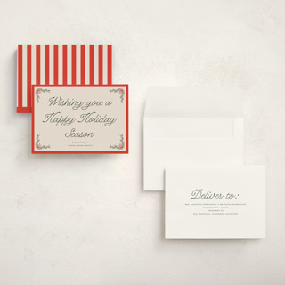 This is a cherry glaze holiday photo cards with standard by Morgan Kendall called garland printing on signature in grand