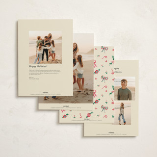 This is a ivory holiday photo cards with standard by Sarah Rosenthal called decked in gratitude printing on signature in grand