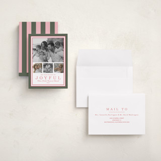 This is a fir holiday photo cards with standard by Alston Foster called favorite joys printing on recycled smooth signature in grand